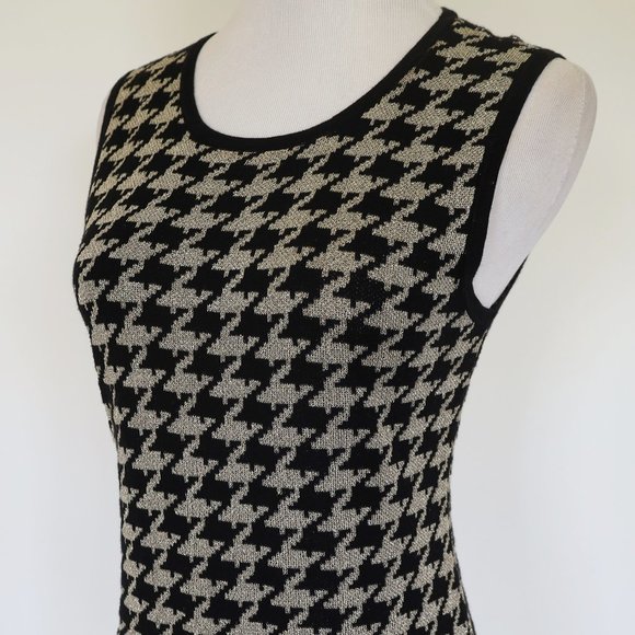 Preston & York Black and Cream Houndstooth Blouse - Picture 2 of 9